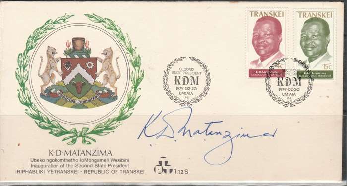 TRANSKEI 1979 COVER F.D. SIGNED BY K D MATANZIMA LOOK SCAN