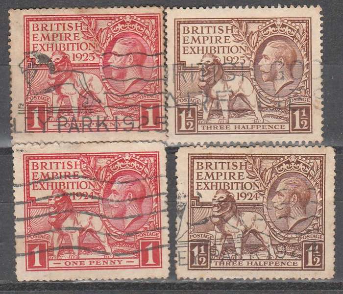 GREAT BRITAIN 1924-25 ISSUES BRITISH EMPIRE EXHIBITION F.U. TWO SETS C/VR 3,000.00 LOOK SCAN X 2