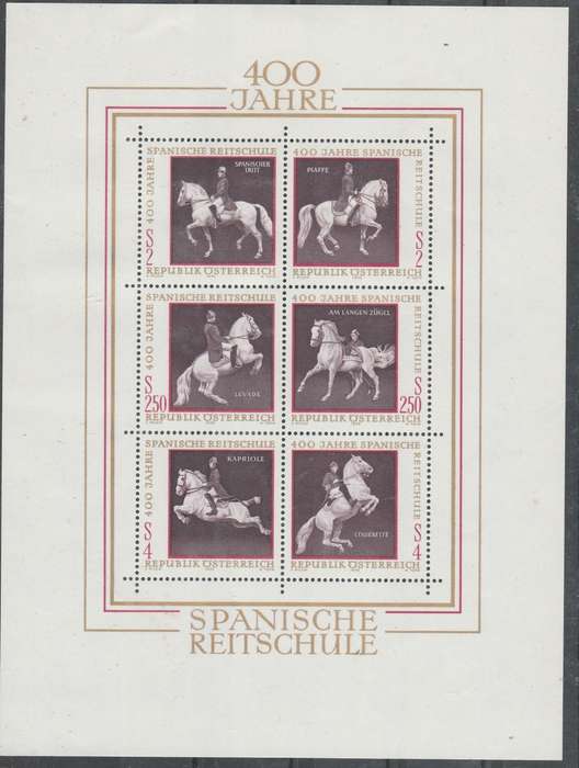 AUSTRIA MINI SHEET 1972 ISSUE HORSES MINT** POST OFFICE FRESH LOOK SCAN