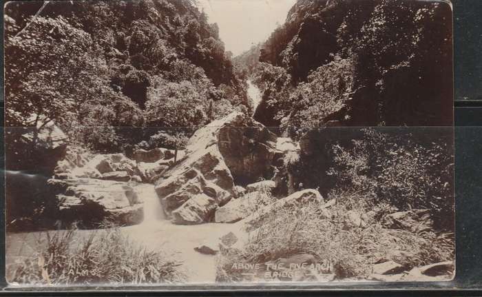 POST CARD SHOWING ABOVE THE 5 ARCH BRIDGE USED NOT MAILED LOOK SCAN