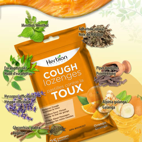 Herbion Naturals Cough Lozenges with Natural Orange Flavors, 25 Lozenges