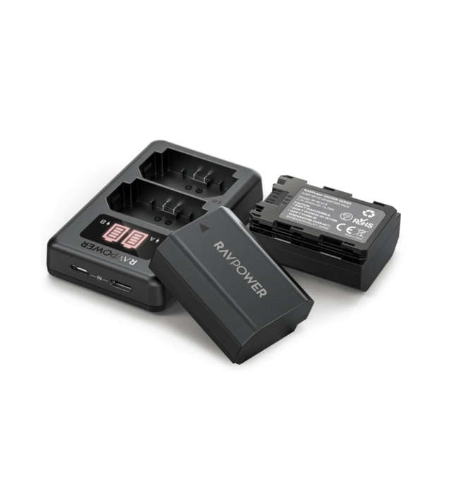 RAVPower NP-FZ100 2040mAh Camera Battery Charger Set for Sony