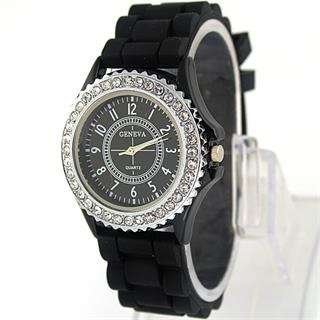 Watch With Silicone Band - Black