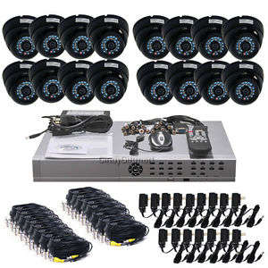 16 Channel CCTV Security System H.264  DVR 10 Bullet 6 Dome CCD 800TVL Day Night Cameras