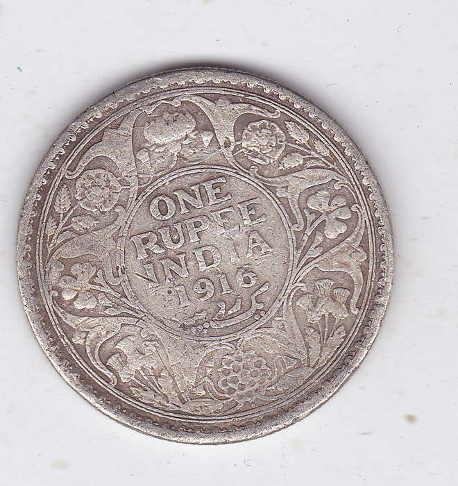 INDIA 1 RUPEE 1916 - SILVER