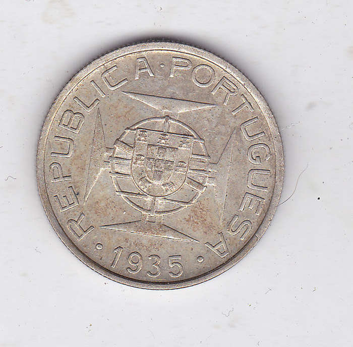 MOZAMBIQUE 5 ESCUDOS 1935 EXTRA FINE VF=$22 XF=$65