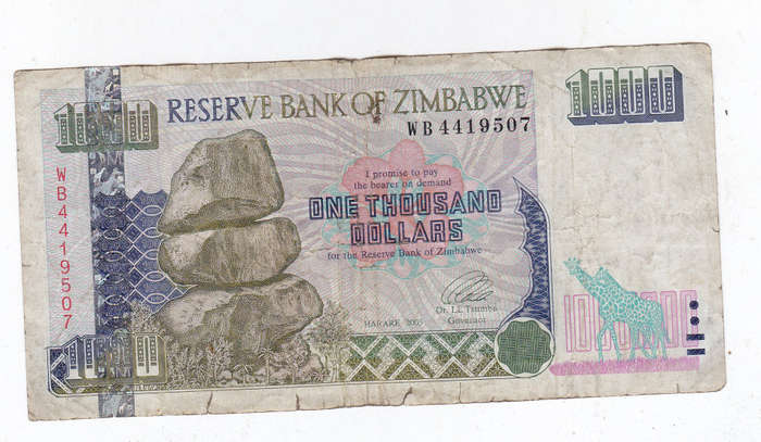 ZIMBABWE 1000 DOLLARS 2003
