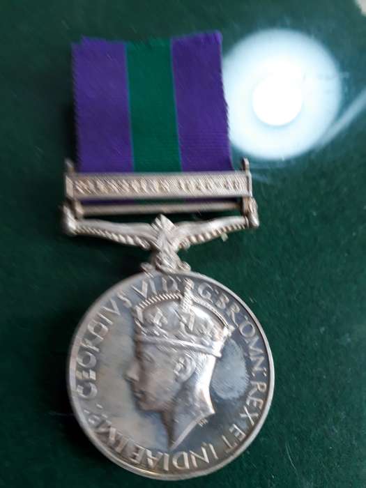 ARMY GENERAL SERVICE MEDAL AS.28327 PTE.M MOKOTJO  A.P.C PALESTINE BAR 1945-48 R EF-UNC 1945-48 EF