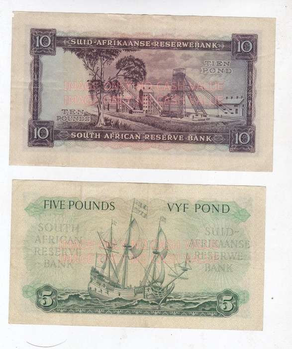SETSOUTH AFRICA  10 SHILLINGS, POUND, 5 POUND AND 10 POUND DE KOCK VF-EF