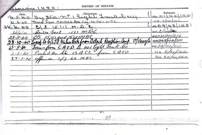 WW2 TRIO - 116388 A.T. GILMOUR WOUNDED IN ACTION  - COPIES SERVICE RECORDS