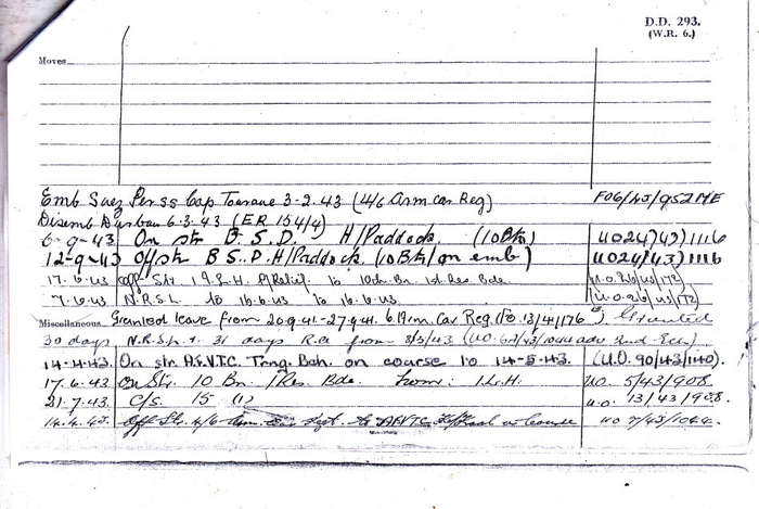 WW2 TRIO - 116388 A.T. GILMOUR WOUNDED IN ACTION  - COPIES SERVICE RECORDS