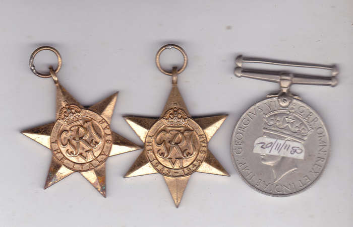 WW2 TRIO - 116388 A.T. GILMOUR WOUNDED IN ACTION  - COPIES SERVICE RECORDS