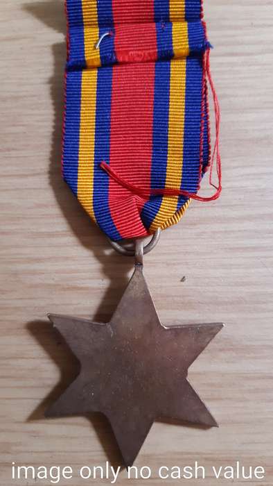 WWII ORIGINAL BURMA STAR WITH RIBBON FULL SIZE