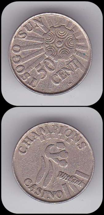 TSOGO SUN CHAMPION CASINO 50 CENTS TOKEN