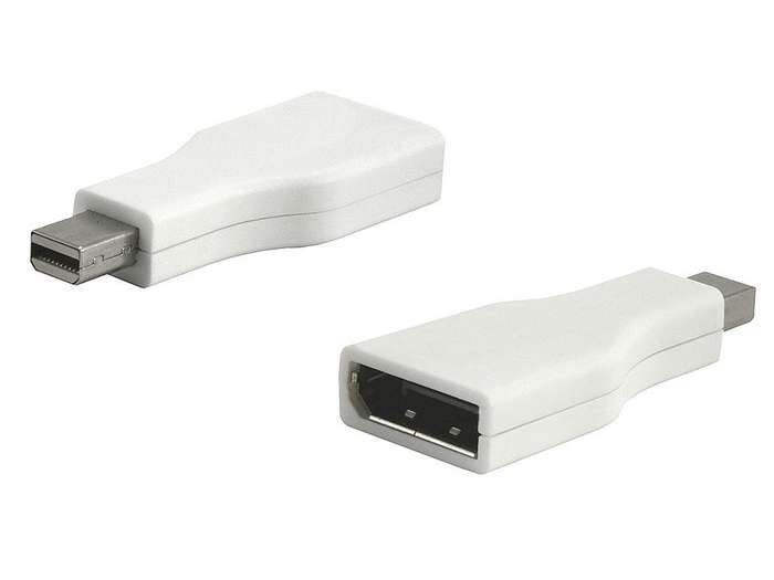 Male Mini Displayport to Standard Displayport Female Adapter (For Macbook, Dell Notebooks)