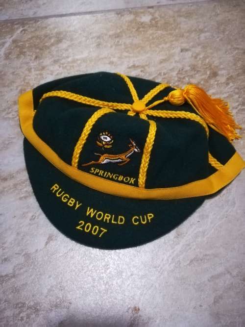 SPRINGBOK RWC 2007 CAP JOHN SMIT SIGNED