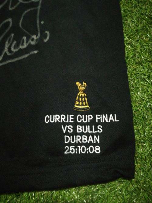 Sharks 2008 Players issue Currie Cup jersey no number some glue marks