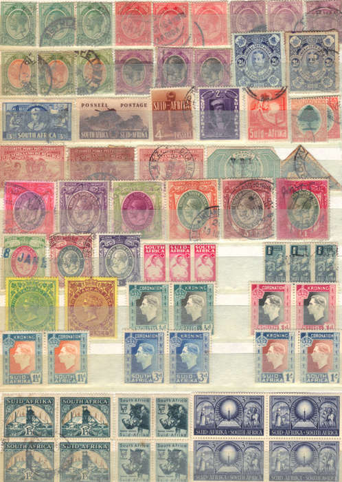 INTERESTING LOT OF SA STAMPS + REVENUE TO £1