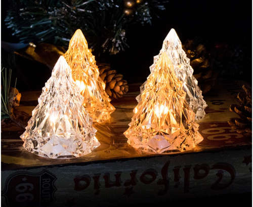 Flameless LED Electronic Candle Light Tree Shape LED Candle Crystal Light