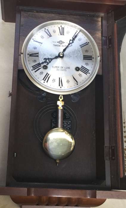 Takeda 31 day wall clock, fully working, with key
