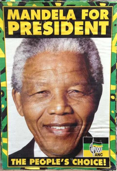 1994 Mandela Poster.....as used for the Election.....not a reprint....packed flat.....postage R48.00