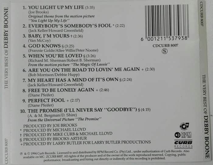 Debby Boone - Best of CD