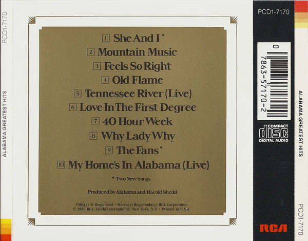 Alabama - Greatest Hits CD Import