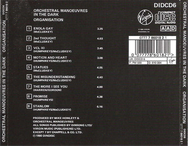 Orchestral Manoeuvres In the Dark - Organisation CD Import