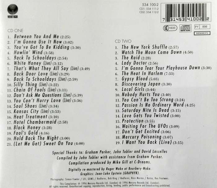 Graham Parker - Vertigo Double CD Import