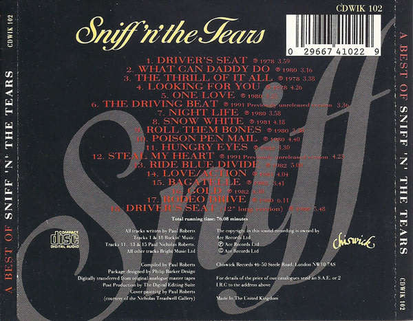 Sniff `n` the Tears - A Best of CD Import