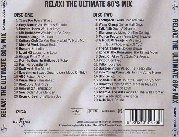 Various - Relax! The Ultimate 80`s Mix Double CD