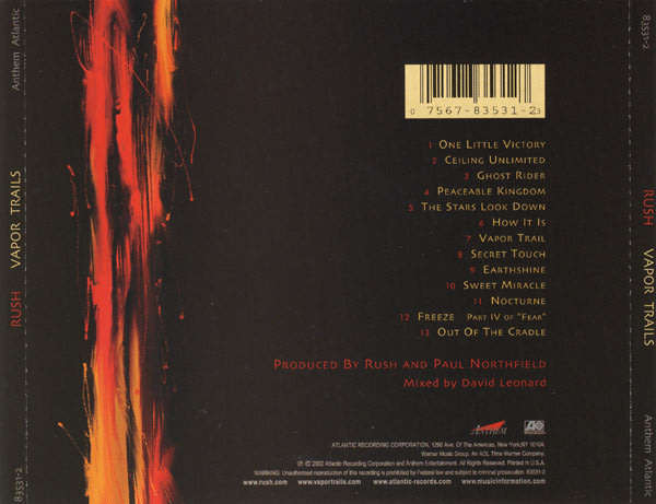 Rush - Vapor Trails CD Import