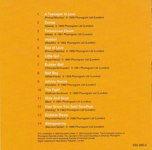 Marty Wilde - Teenager In Love CD Import