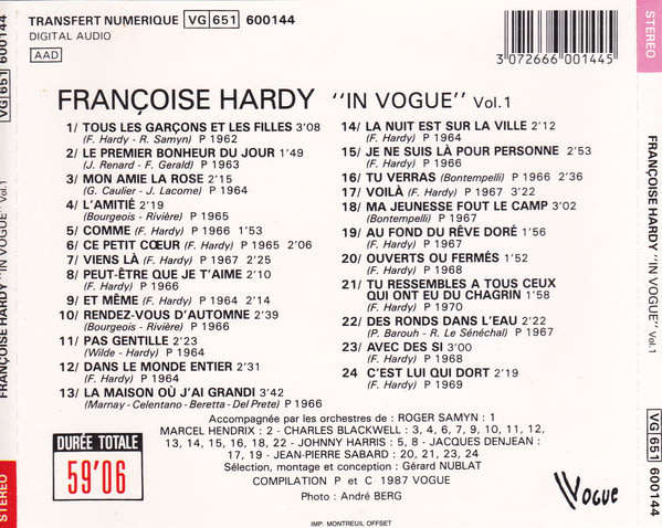 Françoise Hardy - In Vogue Vol. 1 CD Import