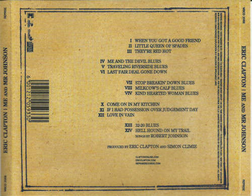 Eric Clapton  Me and Mr Johnson CD