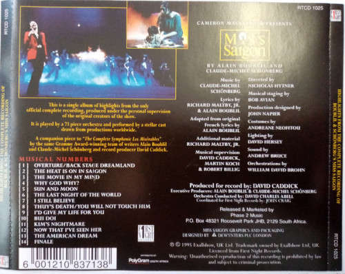 Highlights From Miss Saigon - Soundtrack CD
