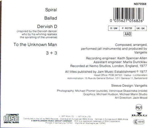 Vangelis - Spiral CD Import