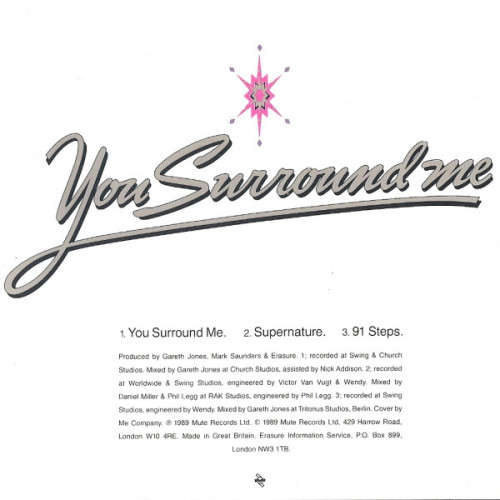 Erasure - You Surround Me CD Maxi Single Import