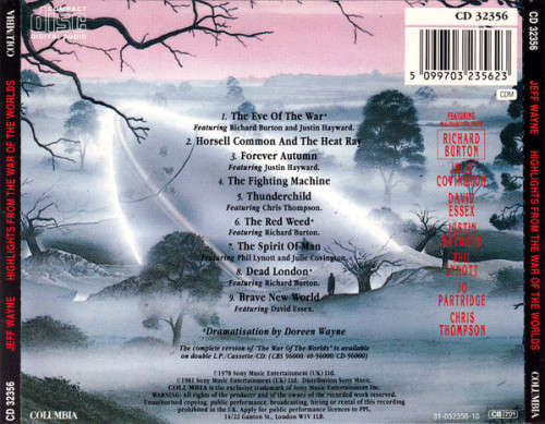 Highlights From Jeff Wayne`s Musical Version of the War of the Worlds CD Import
