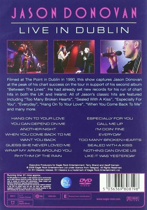 Jason Donovan - Live In Dublin 1990 DVD Import
