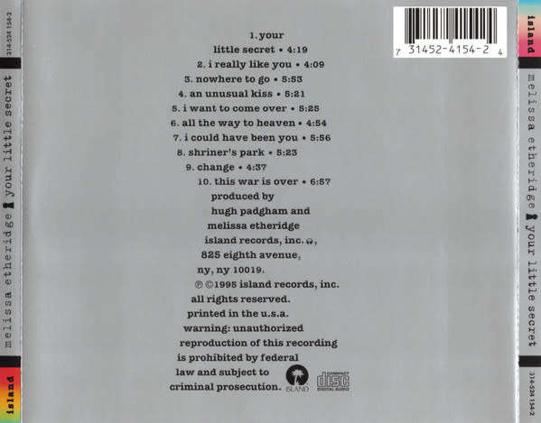 Melissa Etheridge - Your Little Secret CD Import