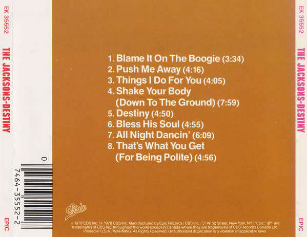 Jacksons - Destiny CD Import