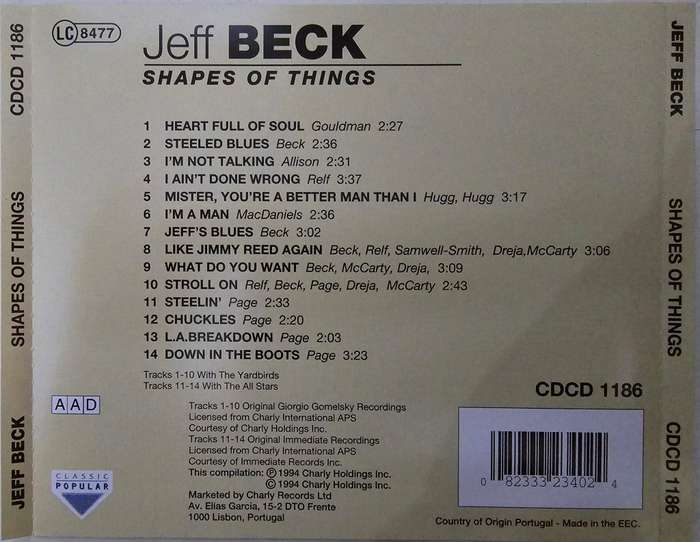 Jeff Beck - Shapes of Things CD Import