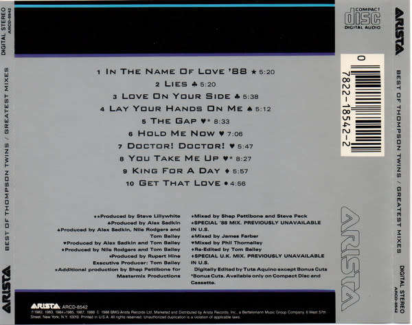 Thompson Twins - Best of / Greatest Mixes CD Import