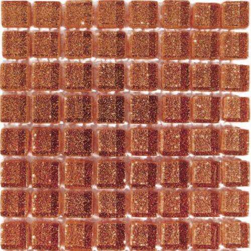 Crystal Glass Mosaic Tiles Mini Glitter 10 x 10 - CHESTNUT