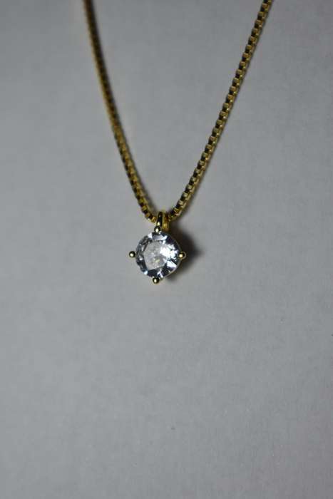 ``R3499` REAL 18K Gold Plated 925 Sterling Silver Necklace With 5A Graded Zirconia