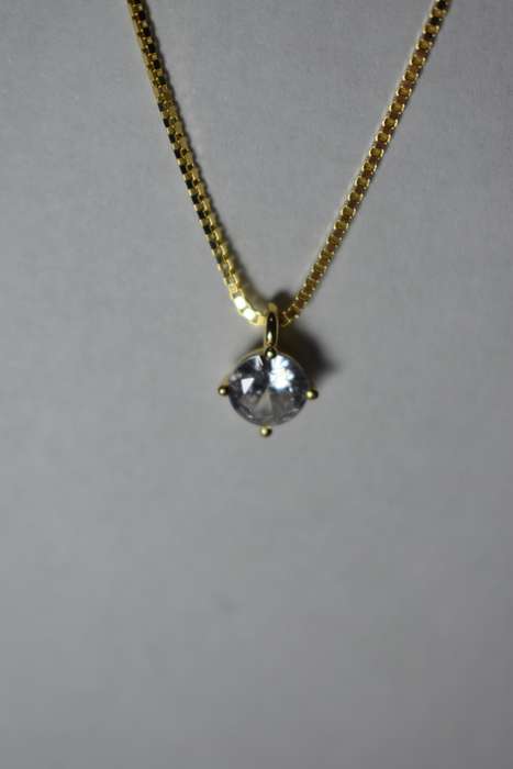 ``R3499` REAL 18K Gold Plated 925 Sterling Silver Necklace With 5A Graded Zirconia