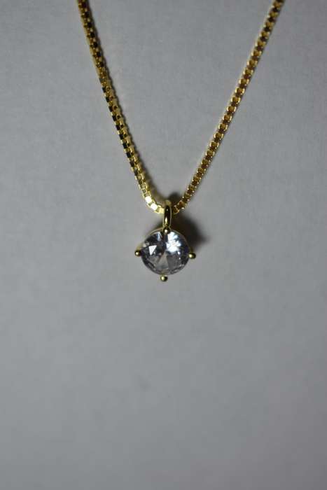 ``R3499` REAL 18K Gold Plated 925 Sterling Silver Necklace With 5A Graded Zirconia