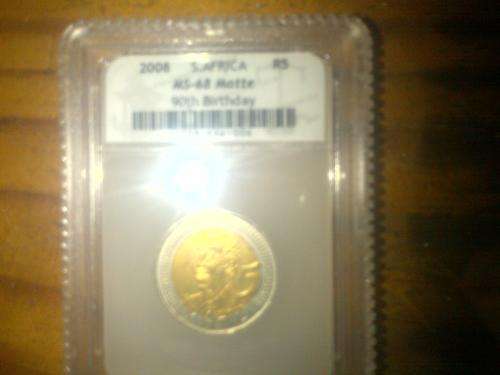 SACGS 2008 MS 68 MATTE MANDELLA 90TH BDAY COIN