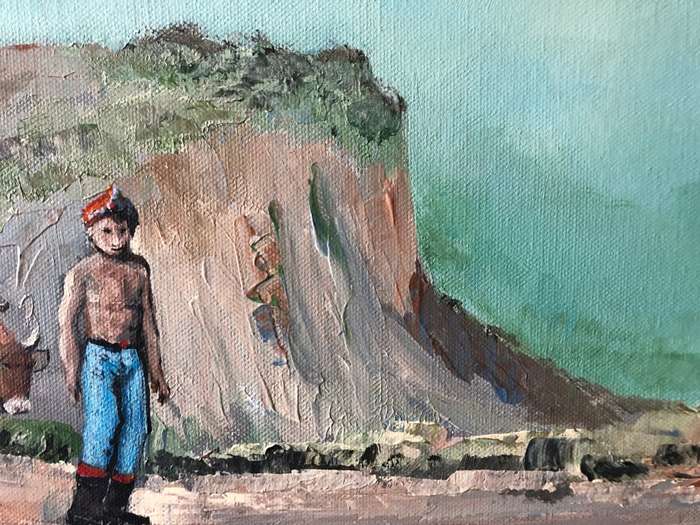 ORIGINAL SOUTH AFRICAN ARTIST - LYNDEN LUND - HUGE  OIL PAINTING ON CANVAS `ON THE PASS`